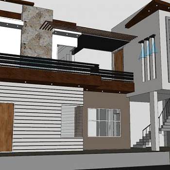 小洋楼建筑别墅SU模型下载_sketchup草图大师SKP模型