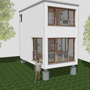 现代别墅小房子建筑SU模型下载_sketchup草图大师SKP模型