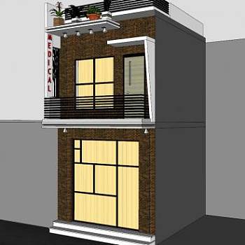 简约建筑住宅别墅SU模型下载_sketchup草图大师SKP模型