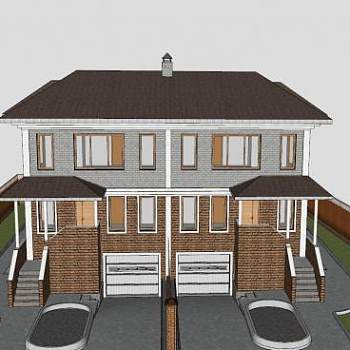 郊区房子建筑SU模型下载_sketchup草图大师SKP模型