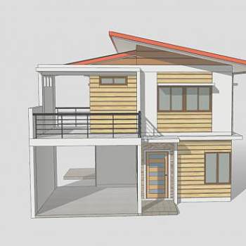 现代双层住宅SU模型下载_sketchup草图大师SKP模型