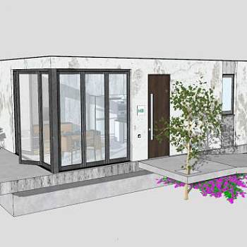 老年住房别墅SU模型下载_sketchup草图大师SKP模型