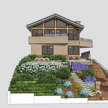 地狱别墅建筑SU模型下载_sketchup草图大师SKP模型