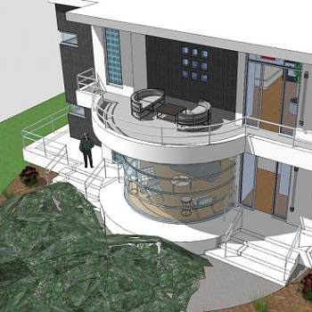 法式住宅别墅SU模型下载_sketchup草图大师SKP模型