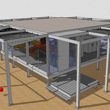 沃克宾馆别墅建筑SU模型下载_sketchup草图大师SKP模型