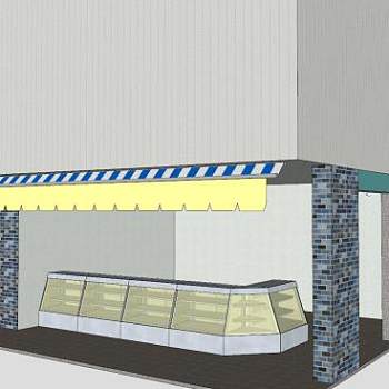 鱼屋商店商铺建筑SU模型下载_sketchup草图大师SKP模型