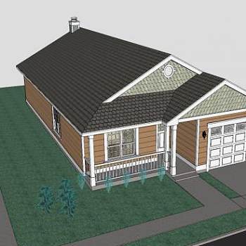 老式房子建筑SU模型下载_sketchup草图大师SKP模型