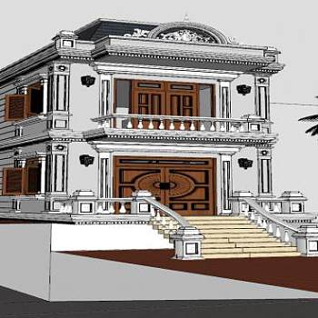 房子家庭住宅SU模型下载_sketchup草图大师SKP模型