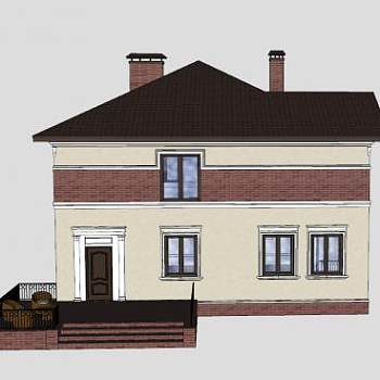 现代别墅立面装饰SU模型下载_sketchup草图大师SKP模型