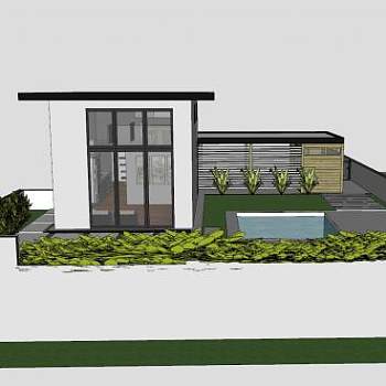 现代小房子建筑SU模型下载_sketchup草图大师SKP模型