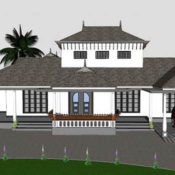 梦想建筑别墅SU模型下载_sketchup草图大师SKP模型