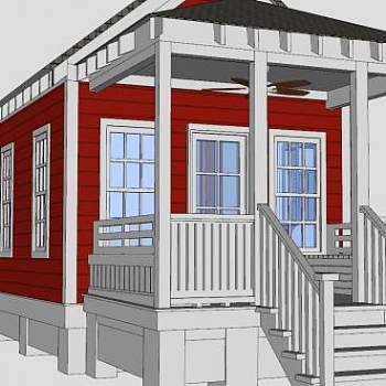 现代别墅建筑小房子SU模型下载_sketchup草图大师SKP模型