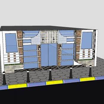 商场贸易中心建筑SU模型下载_sketchup草图大师SKP模型