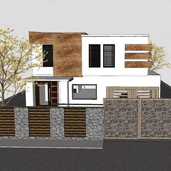 社区别墅建筑SU模型下载_sketchup草图大师SKP模型