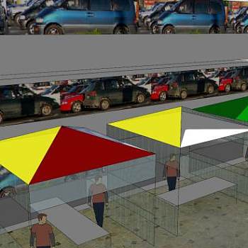 乔斯林圣停车场建筑SU模型下载_sketchup草图大师SKP模型
