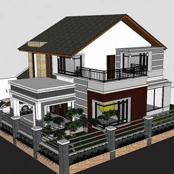 现代房屋别墅建筑SU模型下载_sketchup草图大师SKP模型