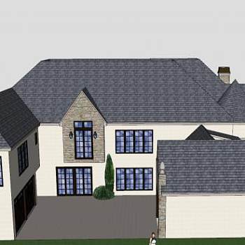 英语风格建筑别墅SU模型下载_sketchup草图大师SKP模型