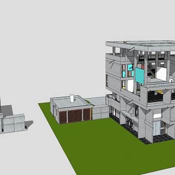 勒柯布西耶别墅建筑SU模型下载_sketchup草图大师SKP模型