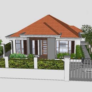 现代房子景观建筑SU模型下载_sketchup草图大师SKP模型