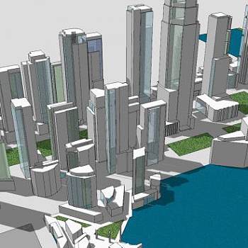 城市规划福斯特港SU模型下载_sketchup草图大师SKP模型