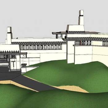 现代宾馆建筑SU模型下载_sketchup草图大师SKP模型