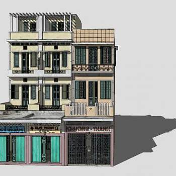 现代铁皮建筑SU模型下载_sketchup草图大师SKP模型