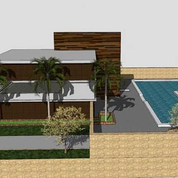 当代房子住宅建筑SU模型下载_sketchup草图大师SKP模型