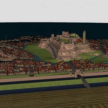 古老大都会规划建筑SU模型下载_sketchup草图大师SKP模型