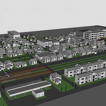 东南郊区城市规划SU模型下载_sketchup草图大师SKP模型