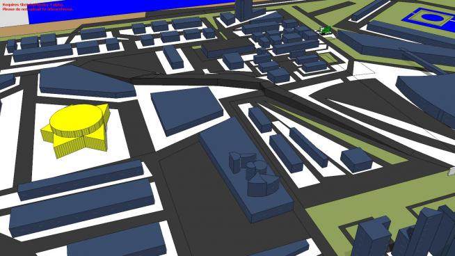 市中心城市规划SU模型下载_sketchup草图大师SKP模型