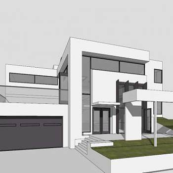 现代住宅别墅分隔层SU模型下载_sketchup草图大师SKP模型