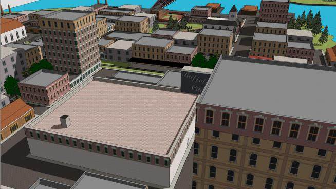 布法罗市城市规划SU模型下载_sketchup草图大师SKP模型