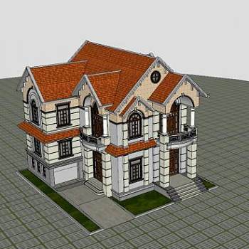 贵族建筑别墅SU模型下载_sketchup草图大师SKP模型