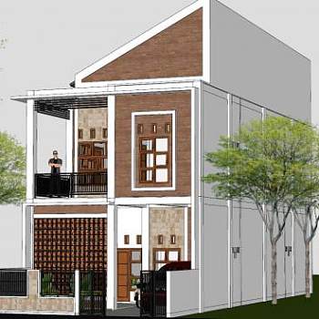 花园经纪人宿舍别墅建筑SU模型下载_sketchup草图大师SKP模型