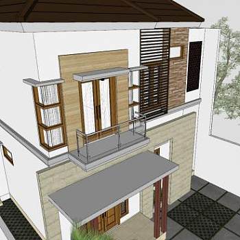 双层极简别墅建筑SU模型下载_sketchup草图大师SKP模型