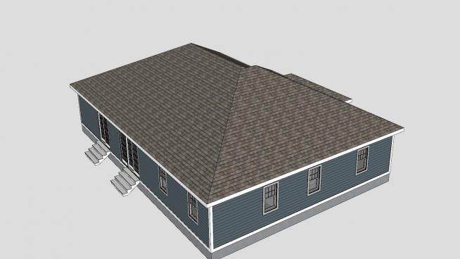 北美牧场住宅建筑SU模型下载_sketchup草图大师SKP模型