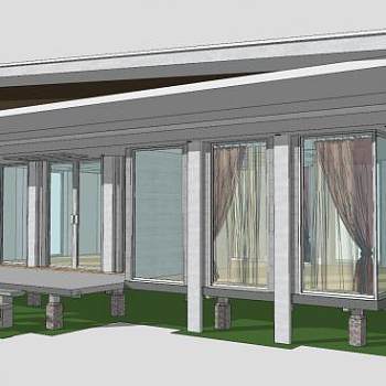 现代别墅复式住宅SU模型下载_sketchup草图大师SKP模型