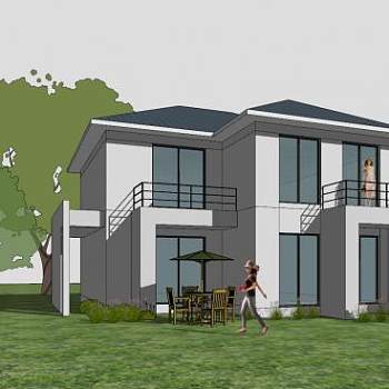 百家好别墅建筑SU模型下载_sketchup草图大师SKP模型
