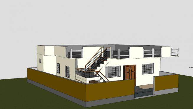 简单印度房子建筑SU模型下载_sketchup草图大师SKP模型