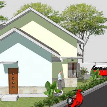 极简住宅别墅建筑SU模型下载_sketchup草图大师SKP模型