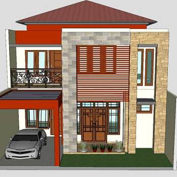 极简主义建筑住宅SU模型下载_sketchup草图大师SKP模型