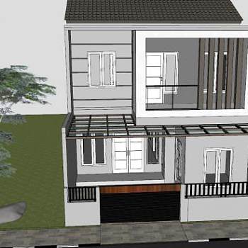 现代住宅房子别墅SU模型下载_sketchup草图大师SKP模型