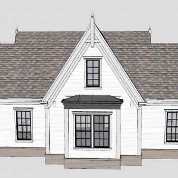 简欧别墅建筑房子SU模型下载_sketchup草图大师SKP模型