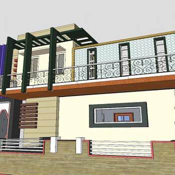 豪华建筑住宅别墅SU模型下载_sketchup草图大师SKP模型