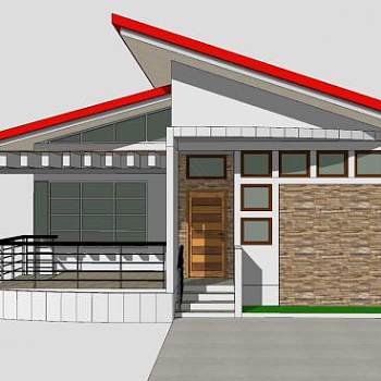 现代设计房子建筑SU模型下载_sketchup草图大师SKP模型