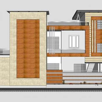 现代房子独栋建筑SU模型下载_sketchup草图大师SKP模型