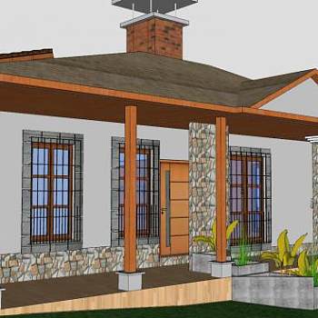 现代住房别墅房子SU模型下载_sketchup草图大师SKP模型