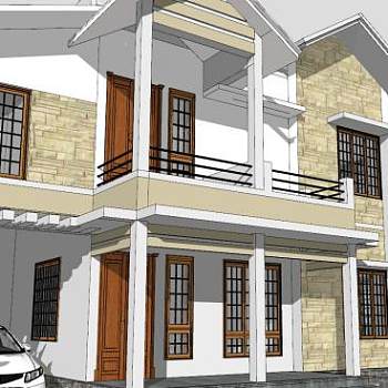 现代房屋建筑SU模型下载_sketchup草图大师SKP模型