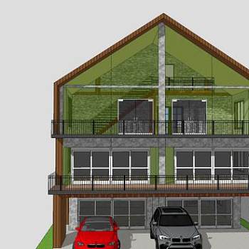 高层别墅建筑SU模型下载_sketchup草图大师SKP模型