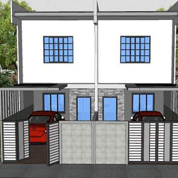 复式房子别墅建筑SU模型下载_sketchup草图大师SKP模型